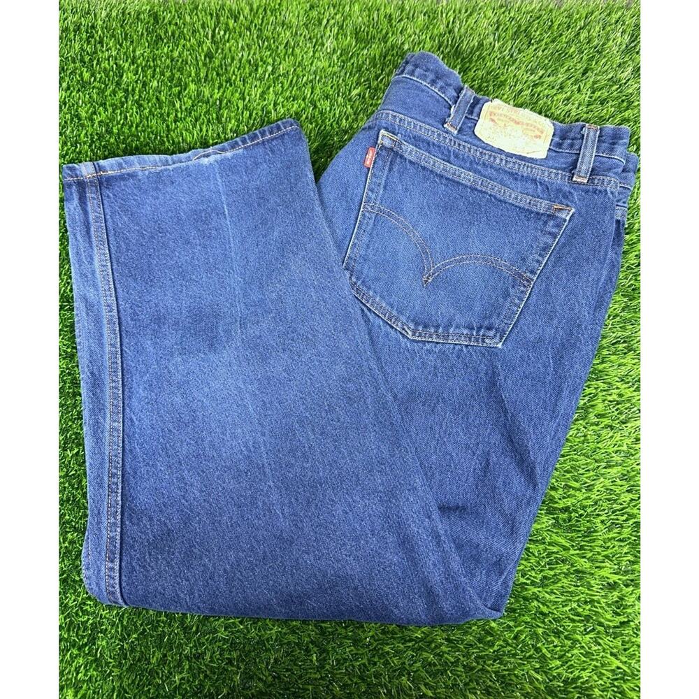 Vintage Levis 501 Denim Jeans Button Fly Made In USA Mens 44 x 30 Medium Wash